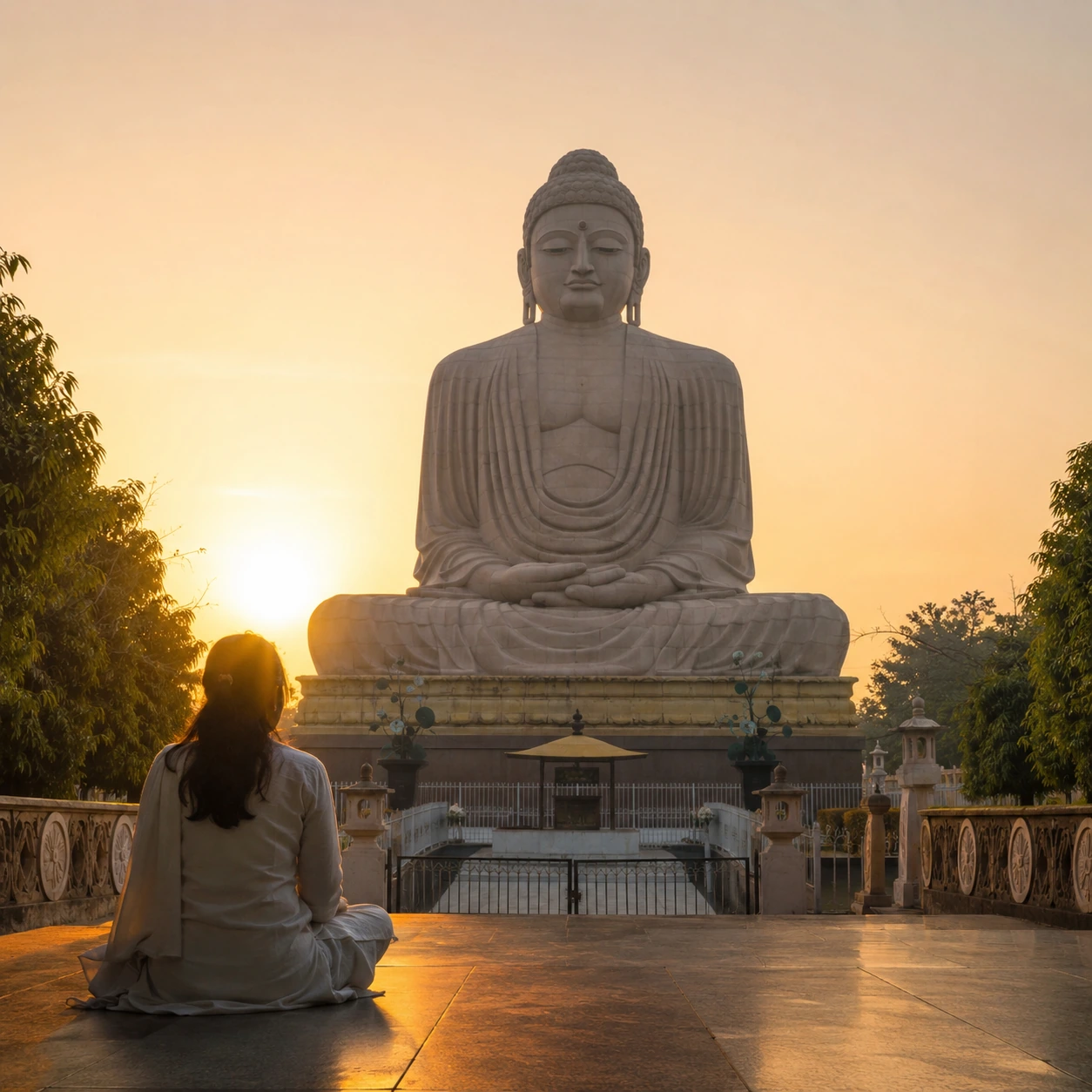 Great Buddha Statue Sunrise Contemplation